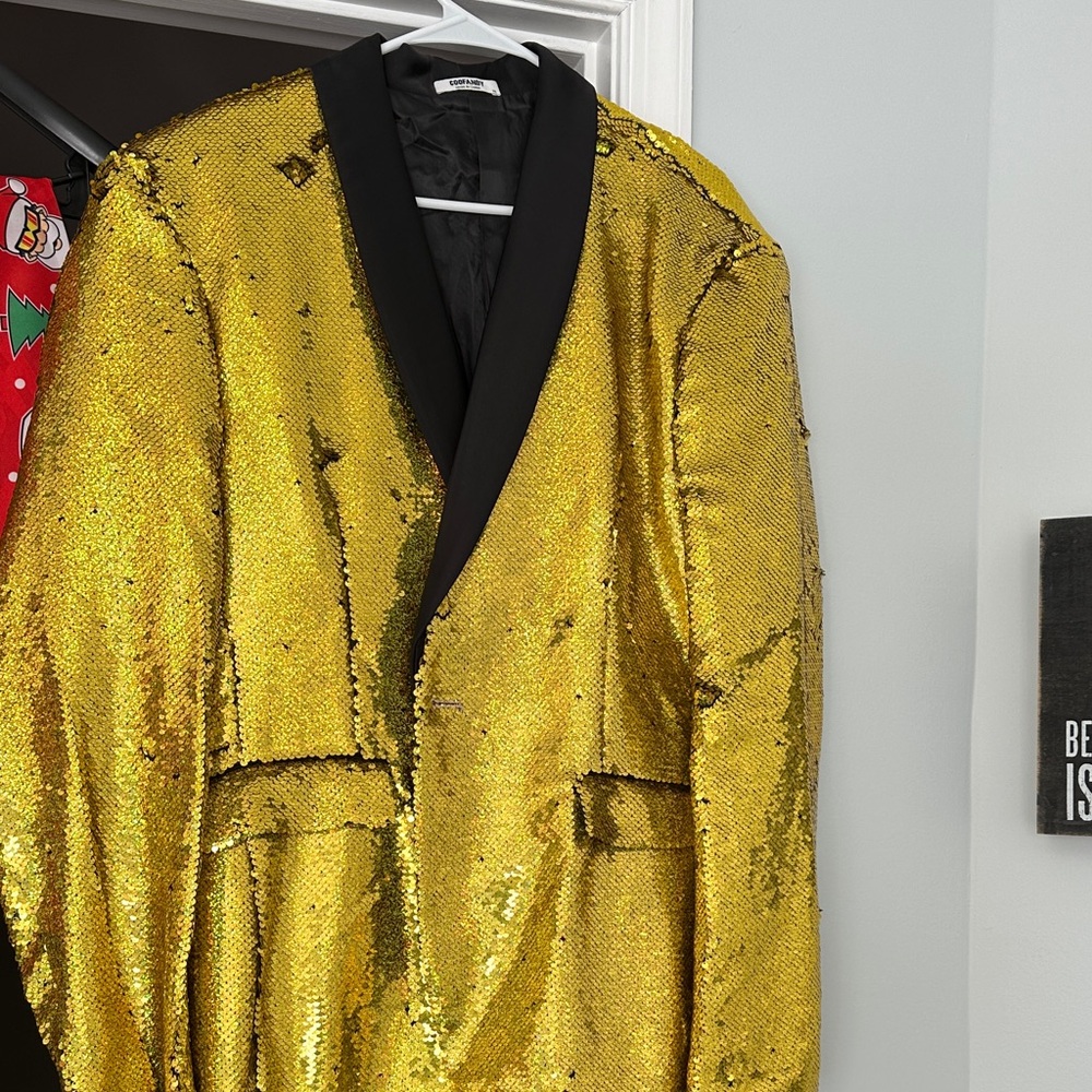 Gold Sequin Performance Jacket - image 1